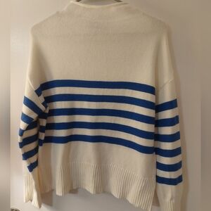Truth Women's Sweater with Blue and Cream Stripes